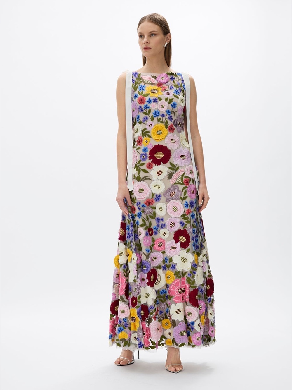 NWT Rachel Gilbert Nya Gown Hand Embroidered Dress Size US6 - Picture 3 of 17
